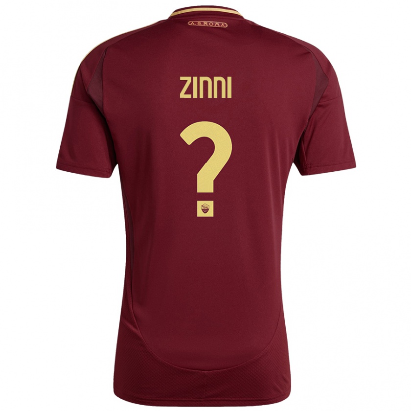 Kandiny Bambino Maglia Raul Zinni #0 Rosso Marrone Oro Kit Gara Home 2024/25 Maglietta