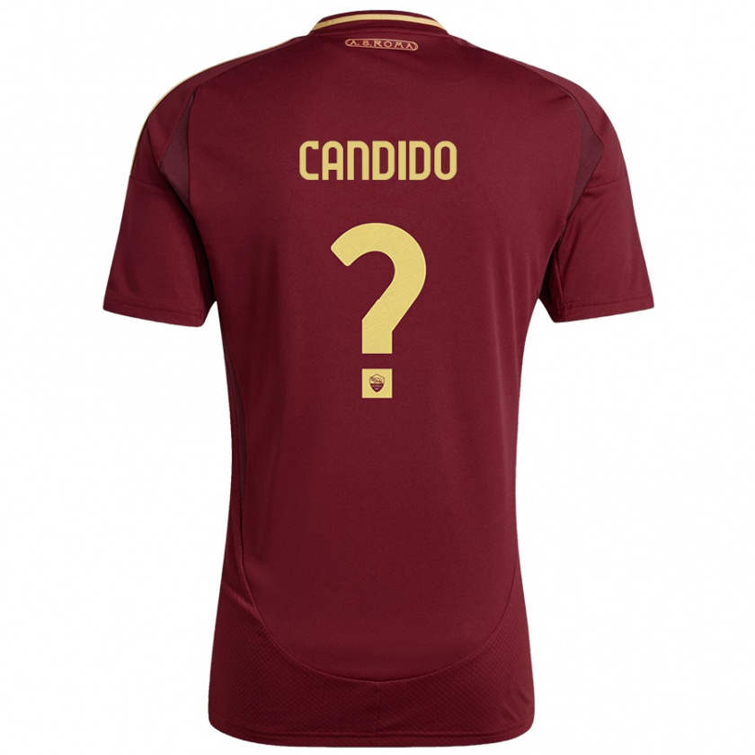 KandinyキッズGabriele Candido#0レッドブラウンゴールドホームシャツ2024/25ジャージーユニフォーム