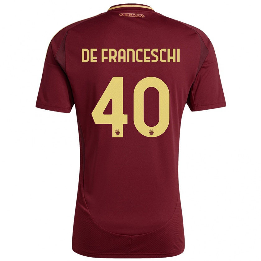 Kandiny Kinder Leonardo De Franceschi #40 Rot Braun Gold Heimtrikot Trikot 2024/25 T-Shirt Österreich