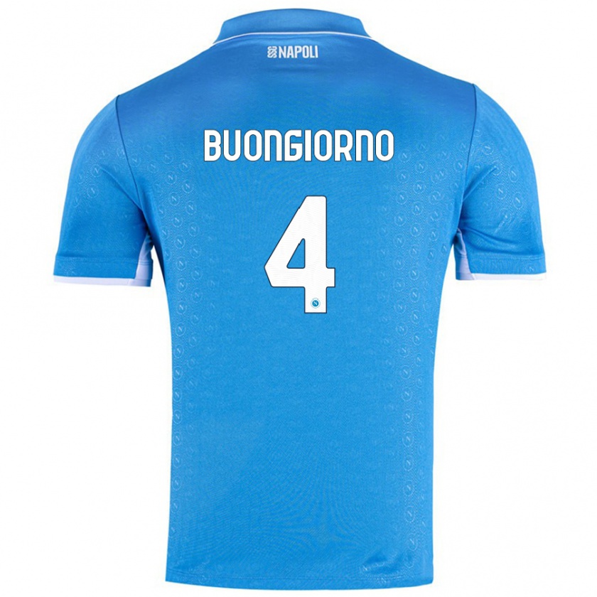 Kandiny Kinderen Alessandro Buongiorno #4 Hemelsblauw Thuisshirt Thuistenue 2024/25 T-Shirt