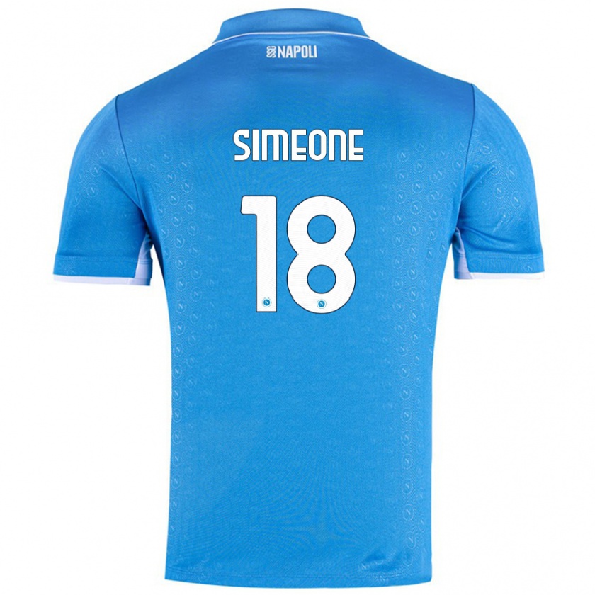 Kandiny Kinderen Giovanni Simeone #18 Hemelsblauw Thuisshirt Thuistenue 2024/25 T-Shirt