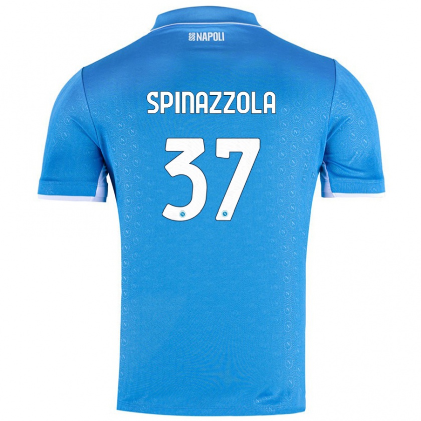 Kandiny Kinderen Leonardo Spinazzola #37 Hemelsblauw Thuisshirt Thuistenue 2024/25 T-Shirt België