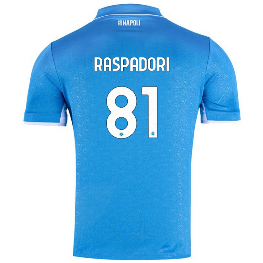 Kandiny Kinderen Giacomo Raspadori #81 Hemelsblauw Thuisshirt Thuistenue 2024/25 T-Shirt