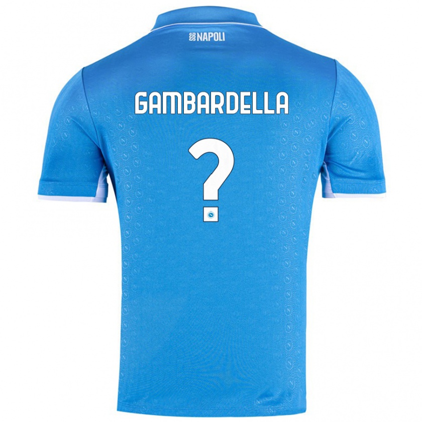 Kandiny Bambino Maglia Vittorio Gambardella #0 Azzurro Cielo Kit Gara Home 2024/25 Maglietta