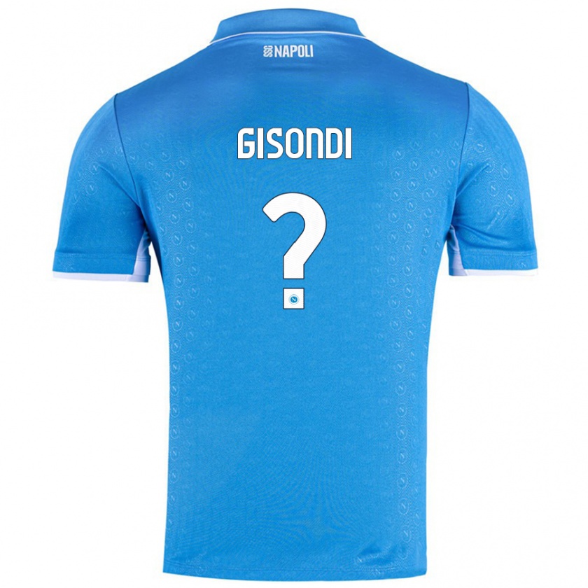 Kandiny Niño Camiseta Francesco Gisondi #0 Azul Cielo 1ª Equipación 2024/25 La Camisa