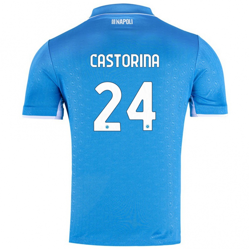 Kandiny Bambino Maglia Alessandro Castorina #24 Azzurro Cielo Kit Gara Home 2024/25 Maglietta