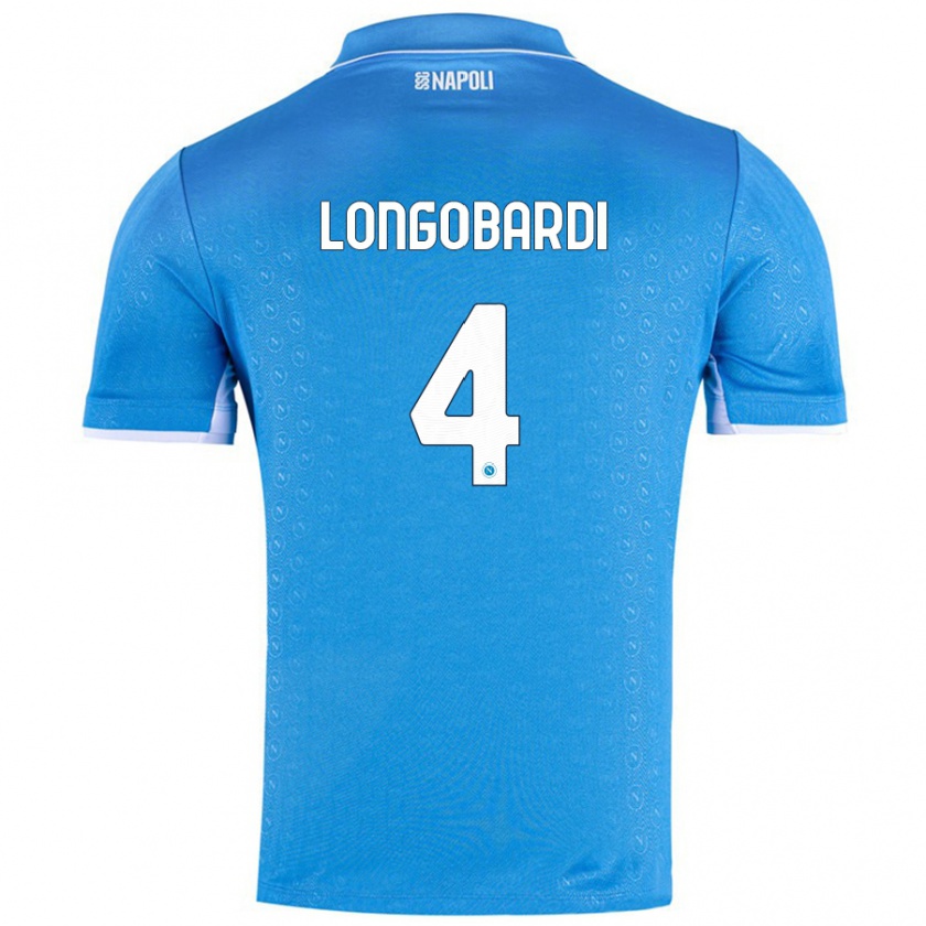 Kandiny Niño Camiseta Salvatore Longobardi #4 Azul Cielo 1ª Equipación 2024/25 La Camisa