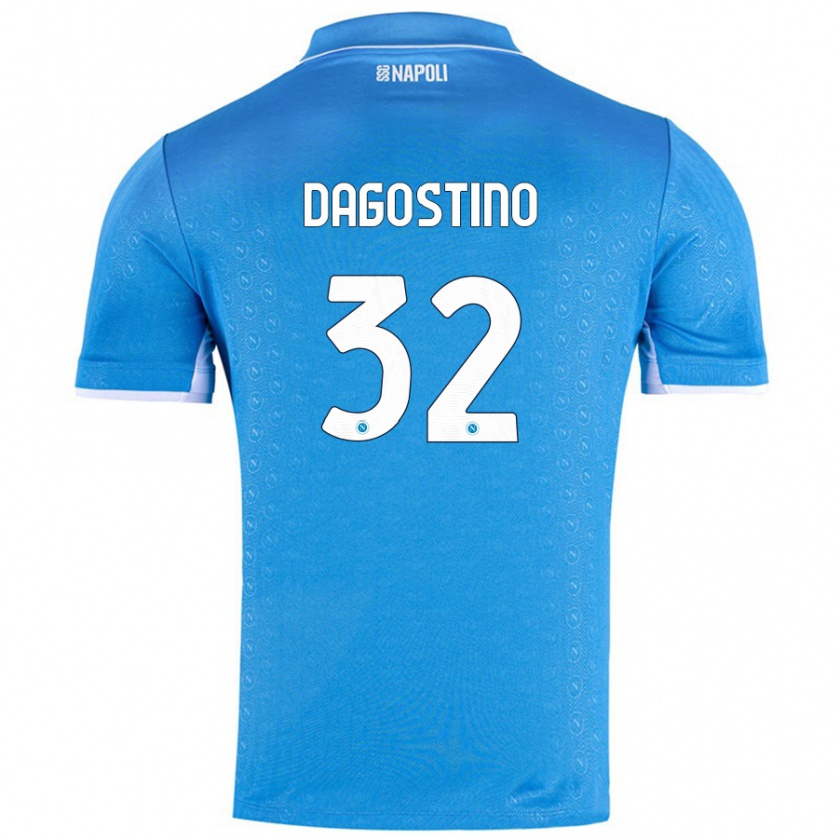 Kandiny Kinderen Giuseppe Dagostino #32 Hemelsblauw Thuisshirt Thuistenue 2024/25 T-Shirt