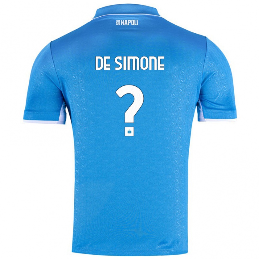 Kandiny Kinderen Paolo De Simone #0 Hemelsblauw Thuisshirt Thuistenue 2024/25 T-Shirt België