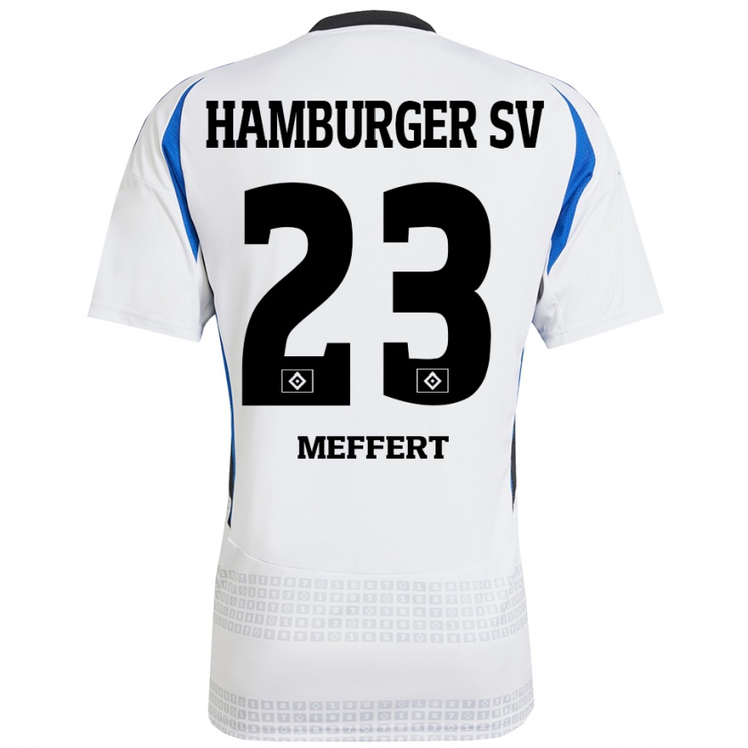 Kandiny Criança Camisola Jonas Meffert #23 Azul Branco Principal 2024/25 Camisa Brasil