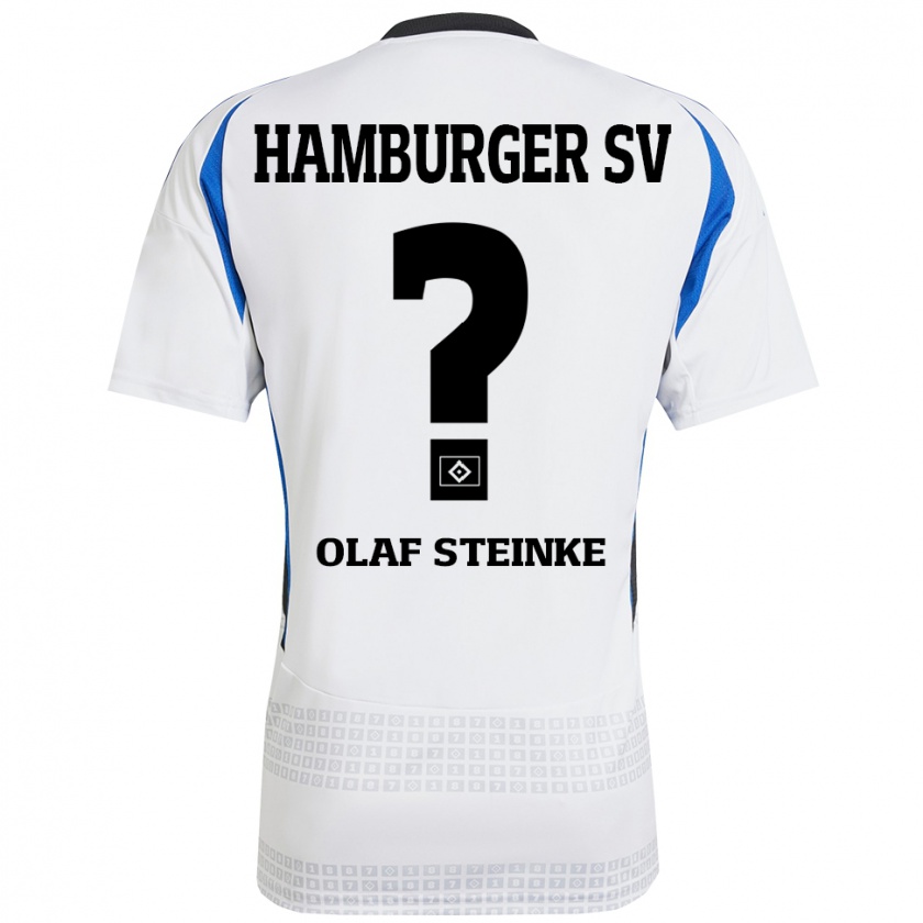 Kandiny Bambino Maglia Eric Olaf Steinke #0 Bianco Blu Kit Gara Home 2024/25 Maglietta