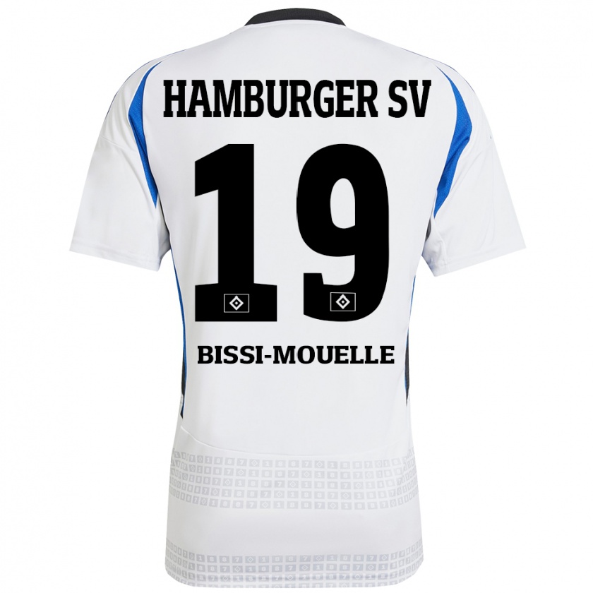 Kandiny Bambino Maglia Jason Bissi-Mouelle #19 Bianco Blu Kit Gara Home 2024/25 Maglietta