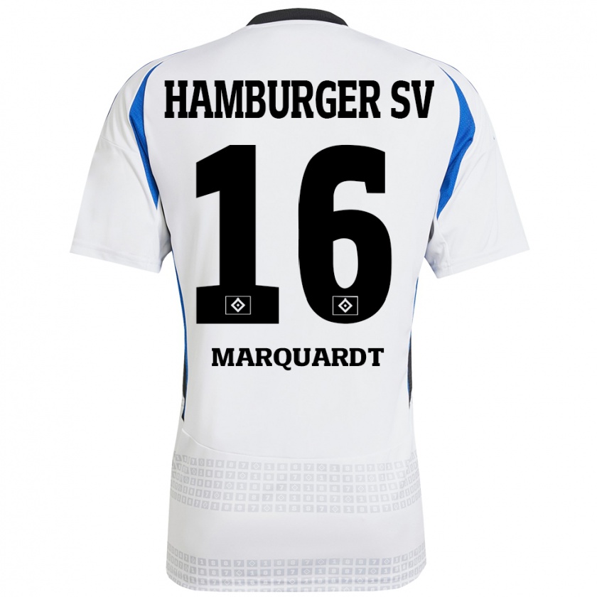 Kandiny Bambino Maglia Dana Marquardt #16 Bianco Blu Kit Gara Home 2024/25 Maglietta