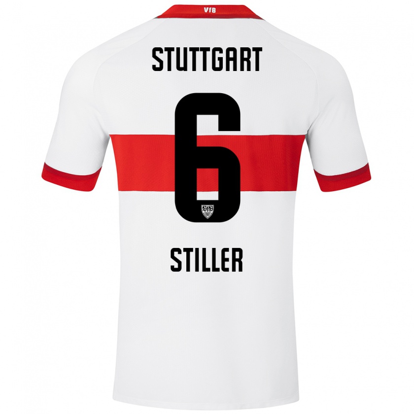 Kandiny Kinder Angelo Stiller #6 Weiß Rot Heimtrikot Trikot 2024/25 T-Shirt Österreich