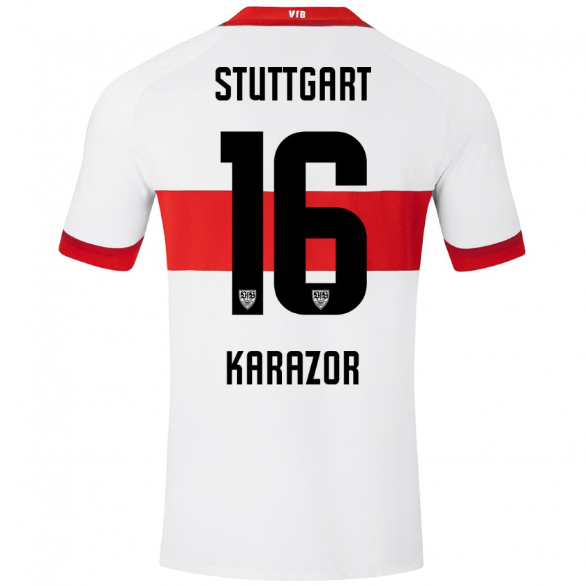 Kandiny Kinder Atakan Karazor #16 Weiß Rot Heimtrikot Trikot 2024/25 T-Shirt Österreich