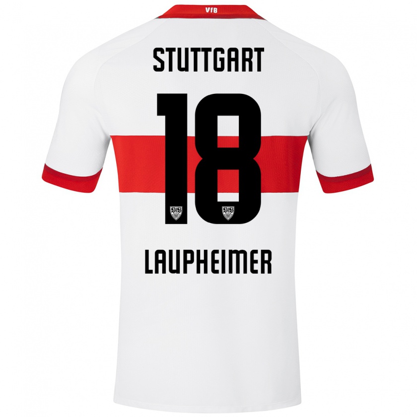 Kandiny Kinderen Lukas Laupheimer #18 Wit Rood Thuisshirt Thuistenue 2024/25 T-Shirt