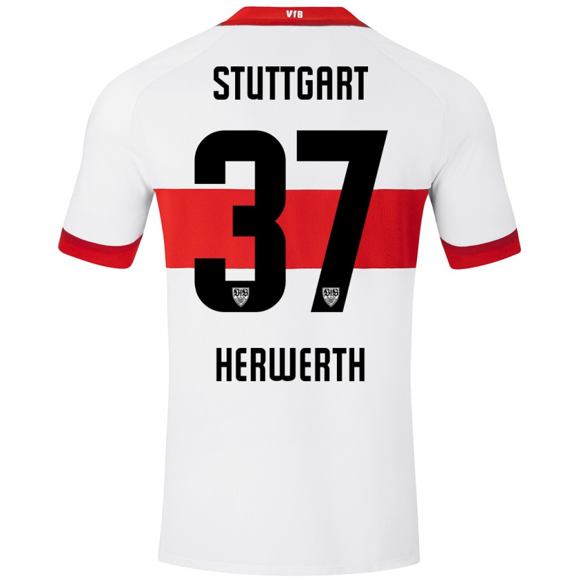 Kandiny Kinder Maximilian Herwerth #37 Weiß Rot Heimtrikot Trikot 2024/25 T-Shirt Österreich