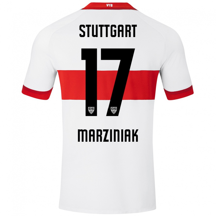 Kandiny Bambino Maglia Chiara Marziniak #17 Bianco Rosso Kit Gara Home 2024/25 Maglietta