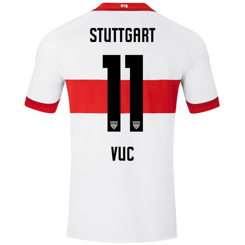 Kandiny Bambino Maglia Patrick Vuc #11 Bianco Rosso Kit Gara Home 2024/25 Maglietta