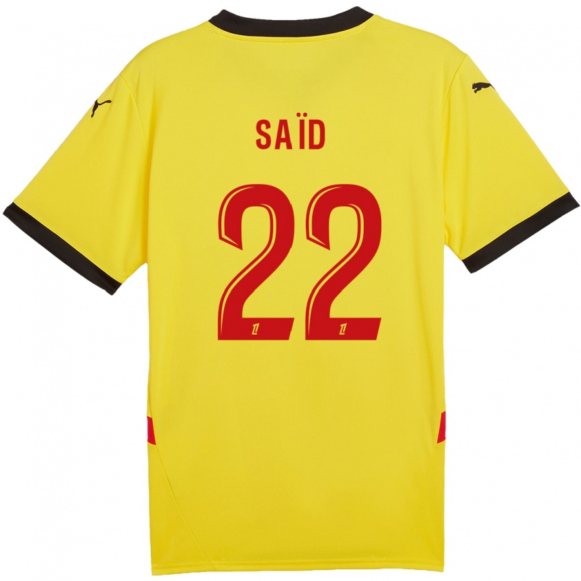 Kandiny Bambino Maglia Wesley Saïd #22 Giallo Rosso Kit Gara Home 2024/25 Maglietta