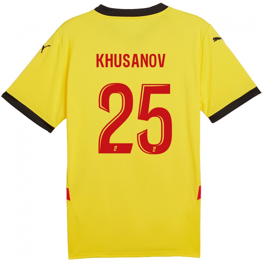 Kandiny Kinder Abdukodir Khusanov #25 Gelb Rot Heimtrikot Trikot 2024/25 T-Shirt Österreich