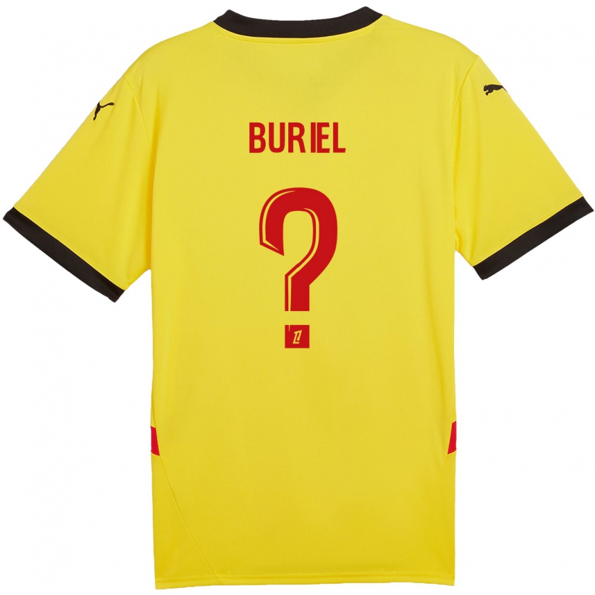 Kandiny Kinderen Noah Buriel #0 Geel Rood Thuisshirt Thuistenue 2024/25 T-Shirt