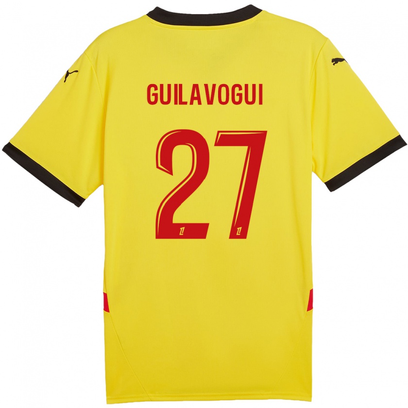 Kandiny Kinderen Morgan Guilavogui #27 Geel Rood Thuisshirt Thuistenue 2024/25 T-Shirt