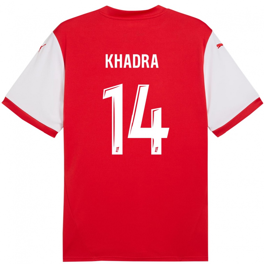 Kandiny Kinderen Reda Khadra #14 Rood Wit Thuisshirt Thuistenue 2024/25 T-Shirt