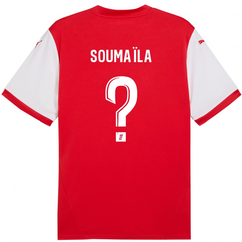 Kandiny Kinderen Soumaïla Sylla #0 Rood Wit Thuisshirt Thuistenue 2024/25 T-Shirt