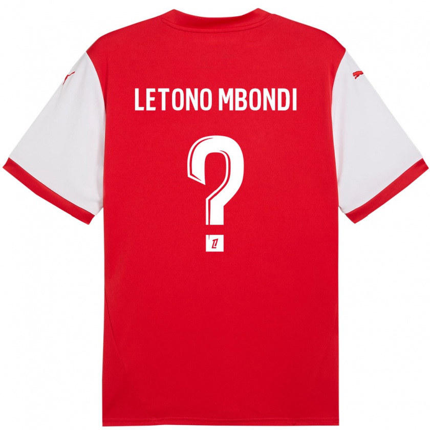 Kandiny Kinderen Christ-Emmanuel Letono Mbondi #0 Rood Wit Thuisshirt Thuistenue 2024/25 T-Shirt België