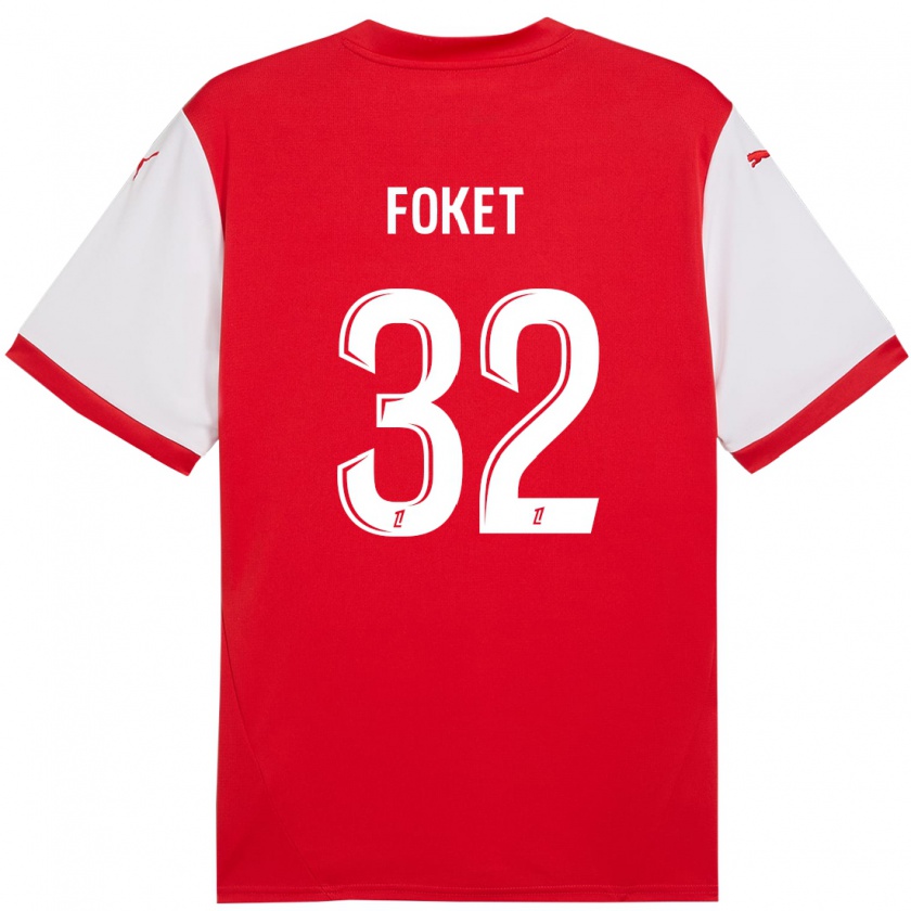 Kandiny Bambino Maglia Thomas Foket #32 Rosso Bianco Kit Gara Home 2024/25 Maglietta