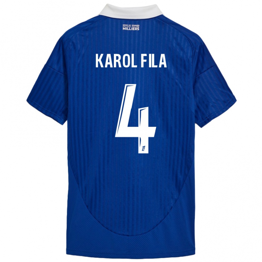 Kandiny Kinder Karol Fila #4 Blau Weiß Heimtrikot Trikot 2024/25 T-Shirt Österreich