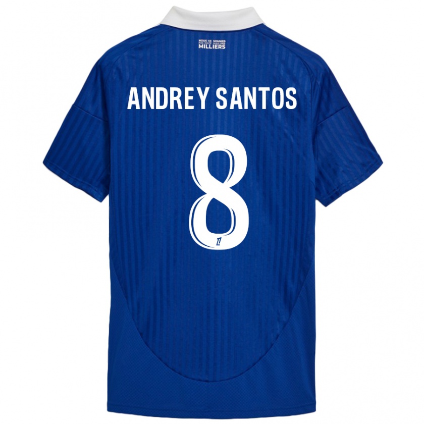 Kandiny Kinder Andrey Santos #8 Blau Weiß Heimtrikot Trikot 2024/25 T-Shirt Österreich