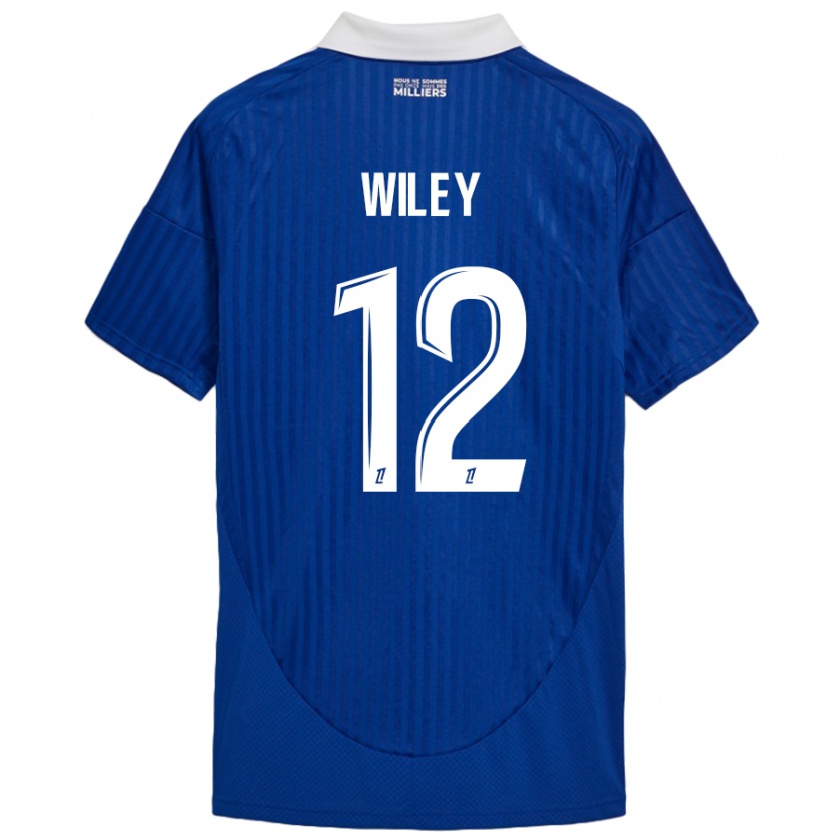 Kandiny Kinderen Caleb Wiley #12 Blauw Wit Thuisshirt Thuistenue 2024/25 T-Shirt België