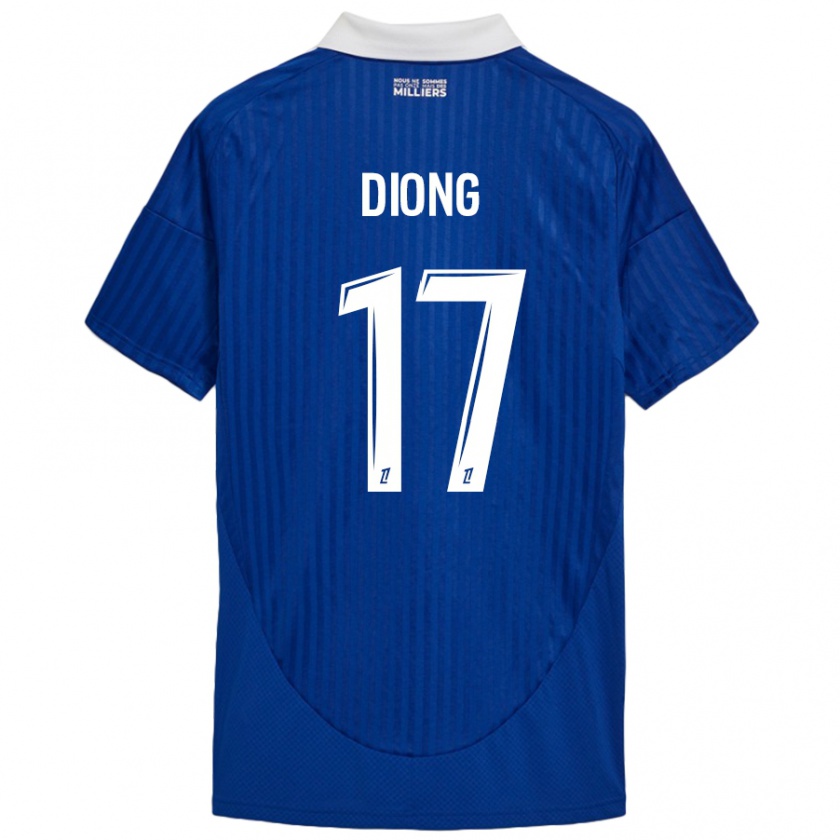 Kandiny Kinderen Pape Diong #17 Blauw Wit Thuisshirt Thuistenue 2024/25 T-Shirt België