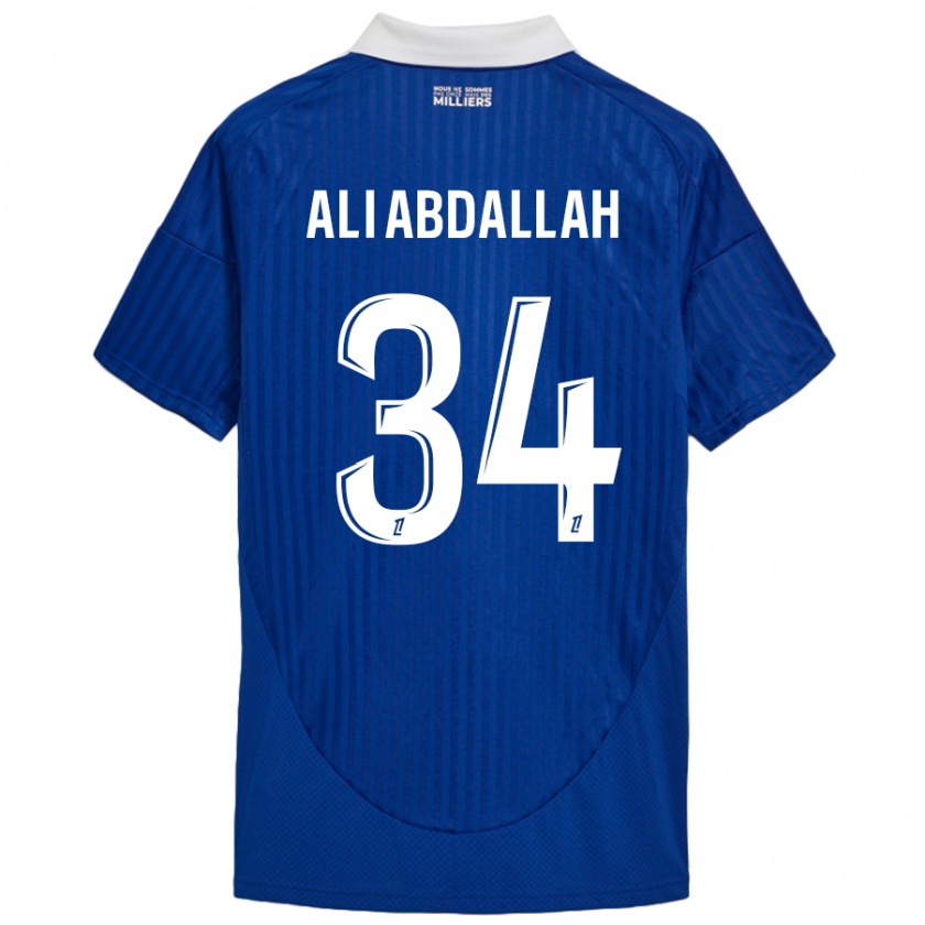 Kandiny Kinderen Aboubacar Ali Abdallah #34 Blauw Wit Thuisshirt Thuistenue 2024/25 T-Shirt