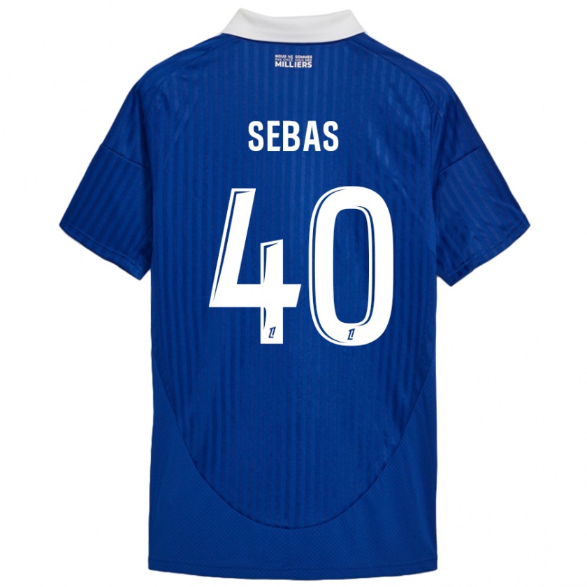 Kandiny Bambino Maglia Jérémy Sebas #40 Blu Bianco Kit Gara Home 2024/25 Maglietta