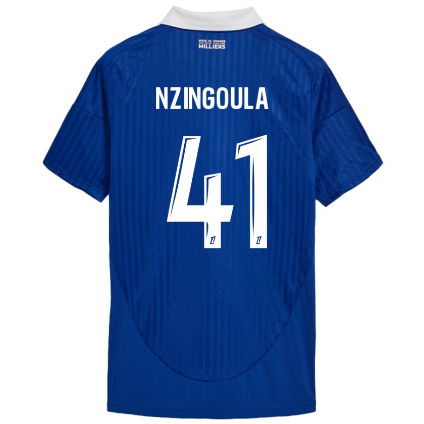 Kandiny Kinderen Rabby Nzingoula #41 Blauw Wit Thuisshirt Thuistenue 2024/25 T-Shirt België