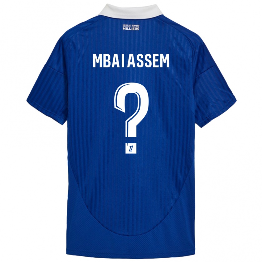 Kandiny Kinderen Chris Mbaï-Assem #0 Blauw Wit Thuisshirt Thuistenue 2024/25 T-Shirt