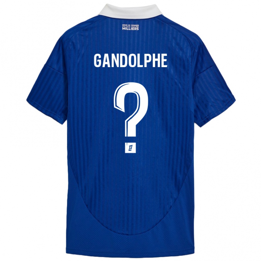 Kandiny Kinderen Adrien Gandolphe #0 Blauw Wit Thuisshirt Thuistenue 2024/25 T-Shirt België