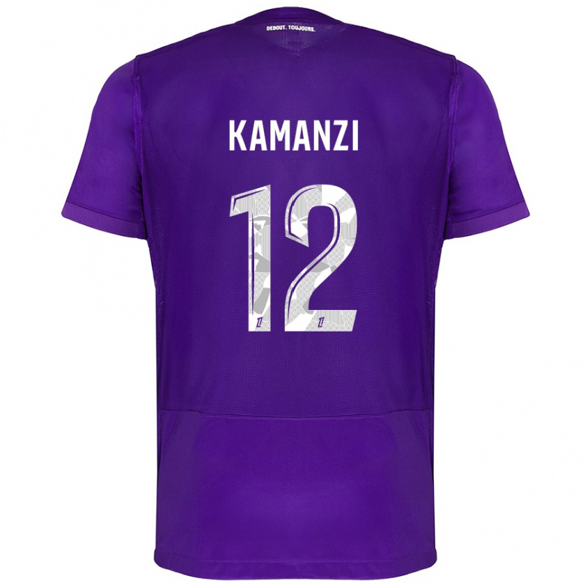 Kandiny Kinderen Warren Kamanzi #12 Paars Wit Thuisshirt Thuistenue 2024/25 T-Shirt