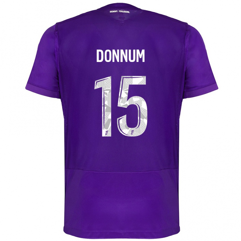 Kandiny Kinderen Aron Dønnum #15 Paars Wit Thuisshirt Thuistenue 2024/25 T-Shirt