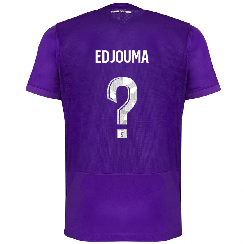 Kandiny Niño Camiseta Noah Edjouma #0 Morado Blanco 1ª Equipación 2024/25 La Camisa