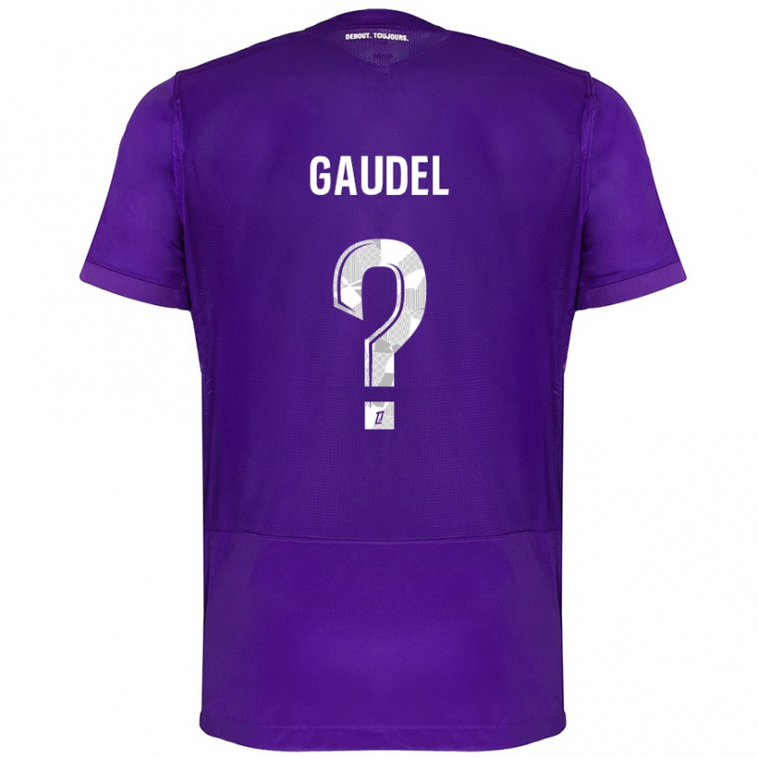 Kandiny Kinderen Raphaël Gaudel #0 Paars Wit Thuisshirt Thuistenue 2024/25 T-Shirt