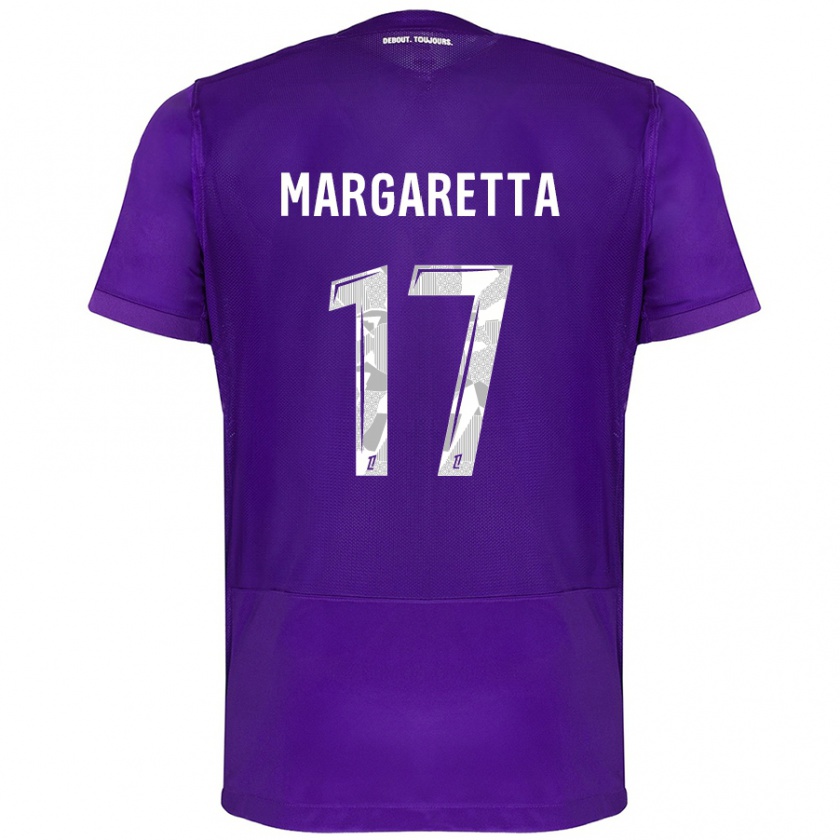 Kandiny Niño Camiseta Jessica Margaretta #17 Morado Blanco 1ª Equipación 2024/25 La Camisa