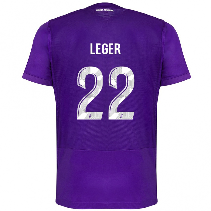 Kandiny Niño Camiseta Christelle Léger #22 Morado Blanco 1ª Equipación 2024/25 La Camisa