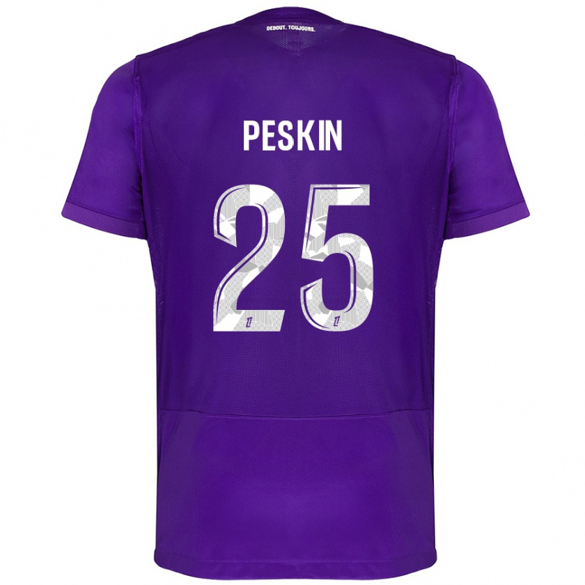 Kandiny Niño Camiseta Kelso Peskin #25 Morado Blanco 1ª Equipación 2024/25 La Camisa