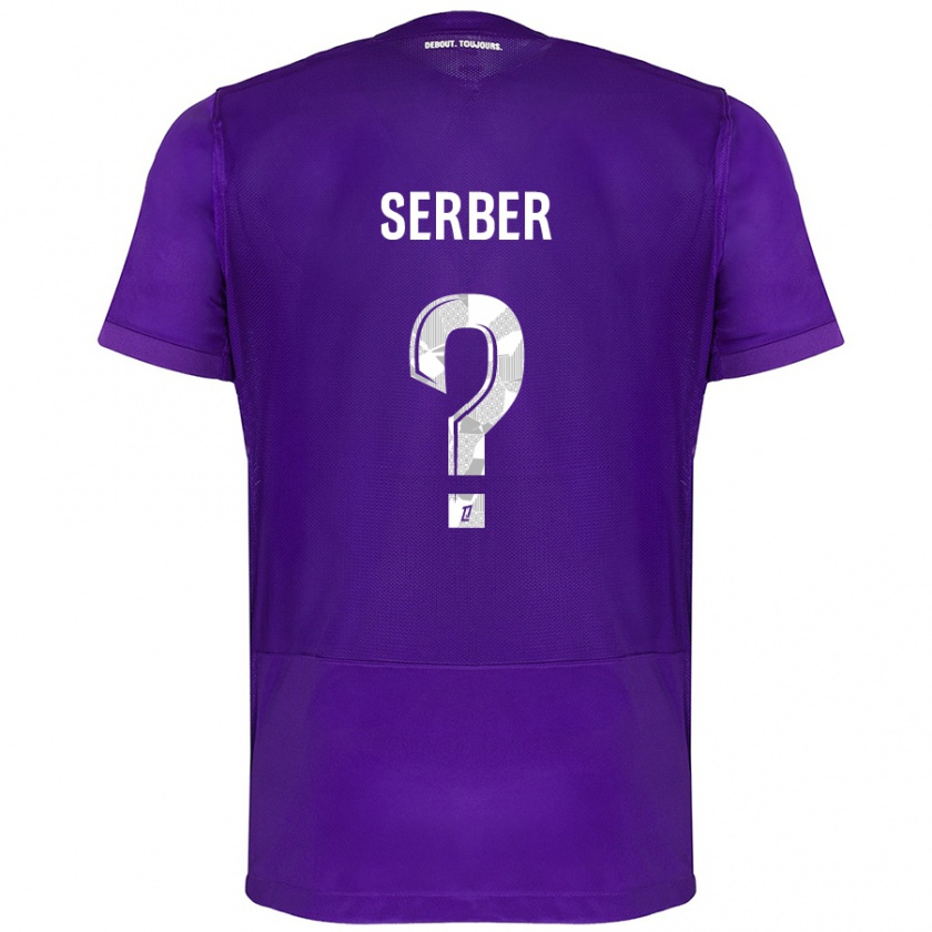 Kandiny Niño Camiseta Kléri Serber #0 Morado Blanco 1ª Equipación 2024/25 La Camisa