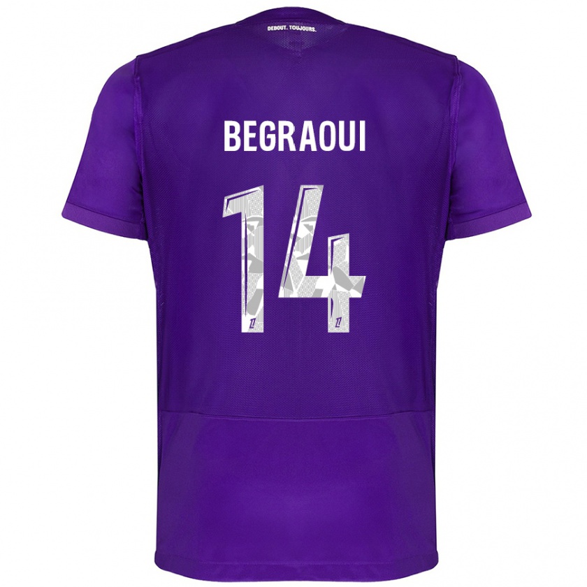 Kandiny Niño Camiseta Yanis Begraoui #14 Morado Blanco 1ª Equipación 2024/25 La Camisa