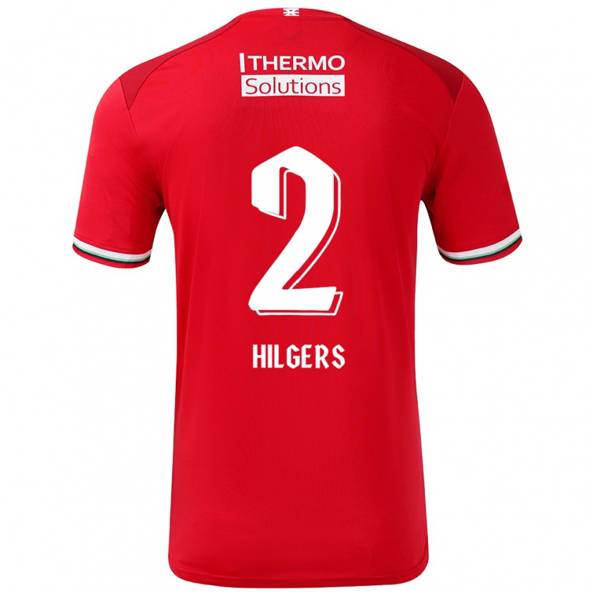 Kandiny Kinder Mees Hilgers #2 Rot Weiß Heimtrikot Trikot 2024/25 T-Shirt Österreich